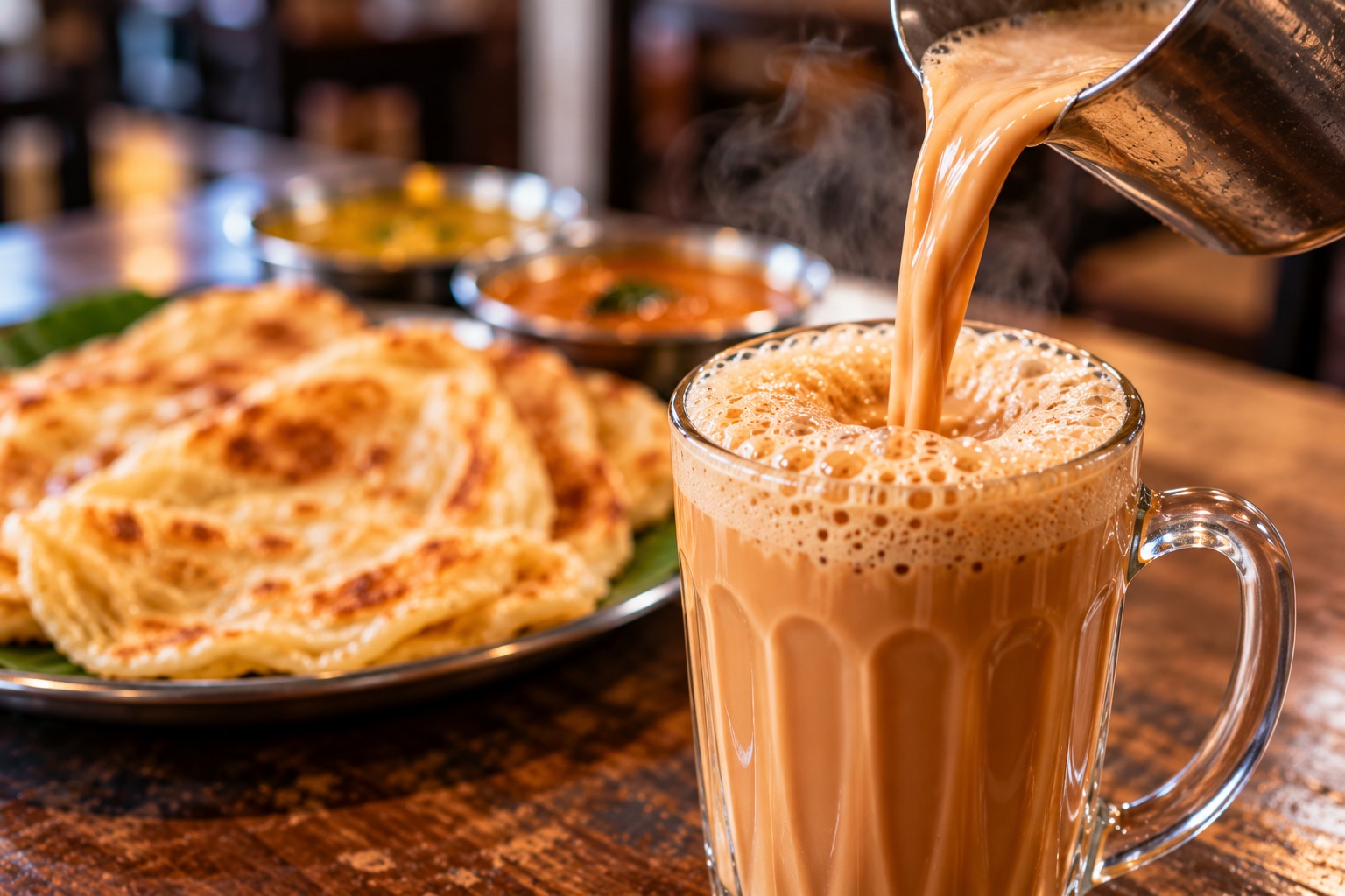 Teh tarik pulled tea in Kuala Lumpur